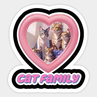 Cat family,Cat miaw,cat miaw love,Funny Cat Miaw Sticker